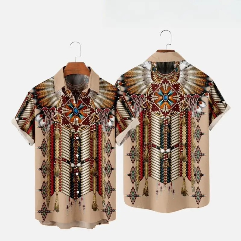 Indian Summer Vintage Clothing - 인도 민족 스타일 3D 프린트 비치