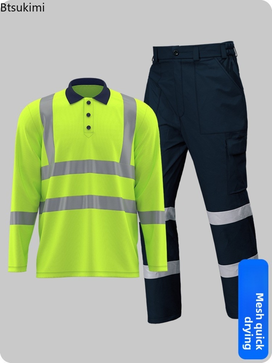 Summer Hi Vis Clothing - 고시인성 안전 작업복 속건 폴로셔츠와 면바지