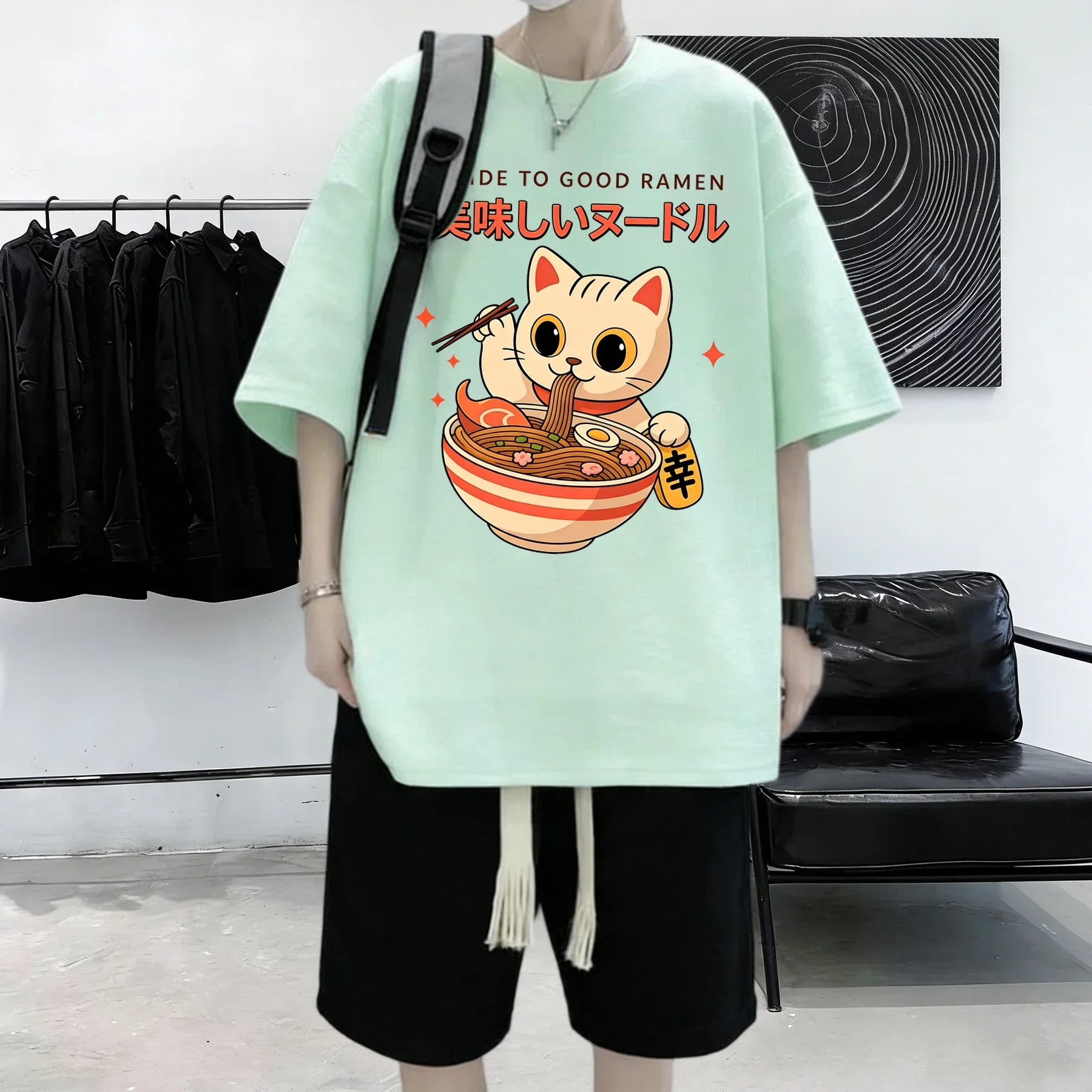 Summer Clothing Guide - 좋은 라면 가이드 프린트 남성 여름