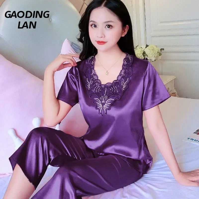 Summer House Clothing - 여름 여성 짧은 소매 V 넥