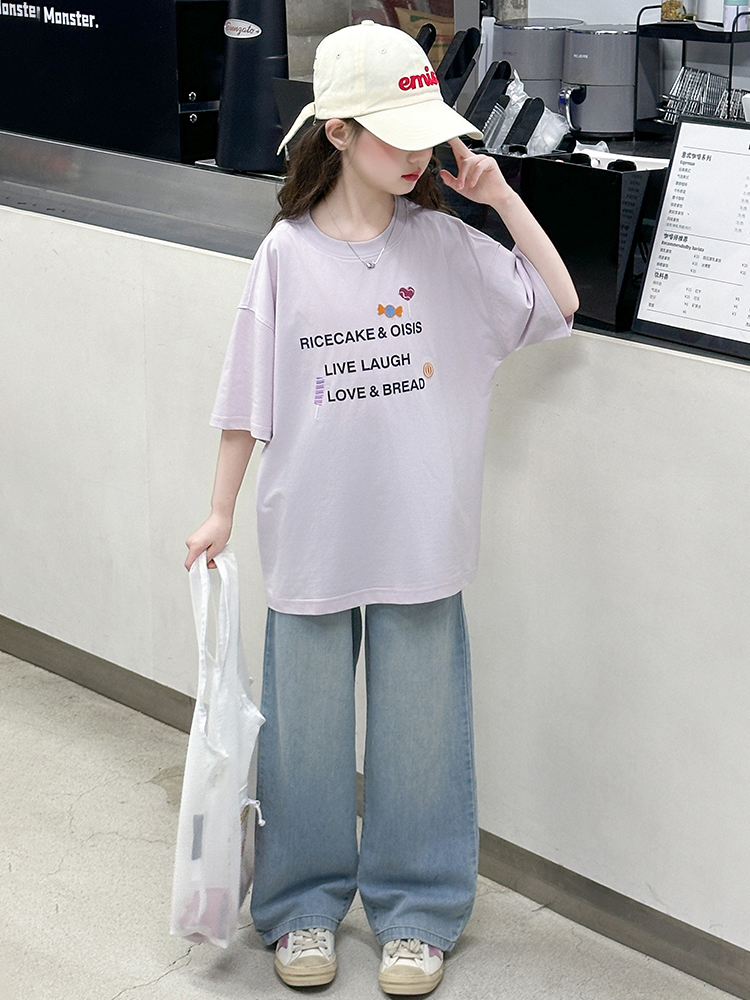 Summer Clothing For Girls - 여아 여름 반팔 티셔츠 세트 캐주얼