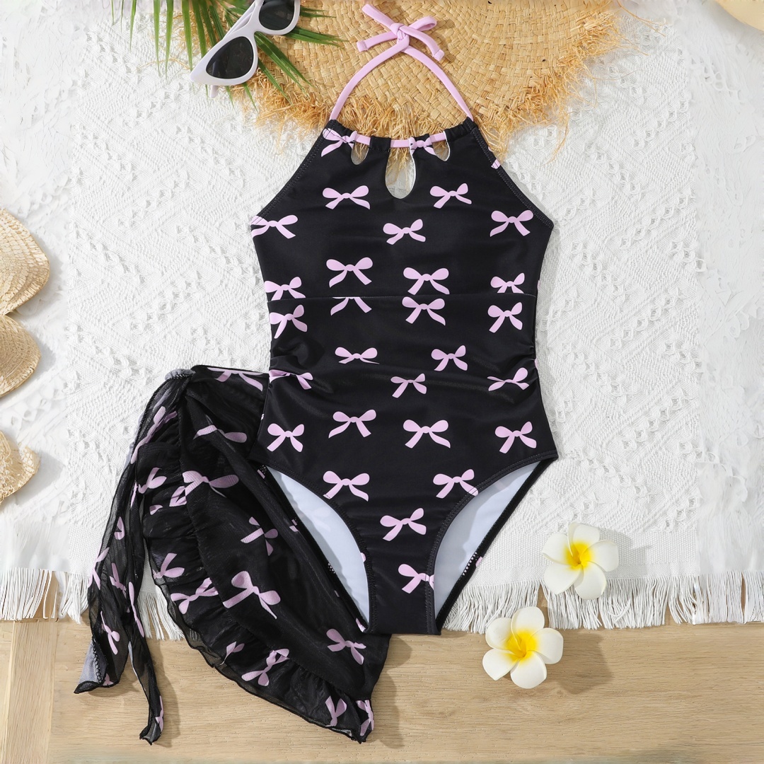Summer Clothing For Teen Girls - 새로운 여아용 블랙 컬러 원피스 수영복,