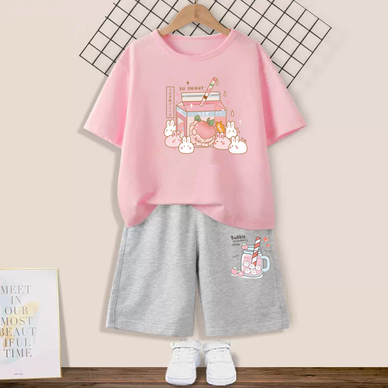 Summer Clothing For Teen Girls - 여름 키즈 여자 2Pcs 복장 세트