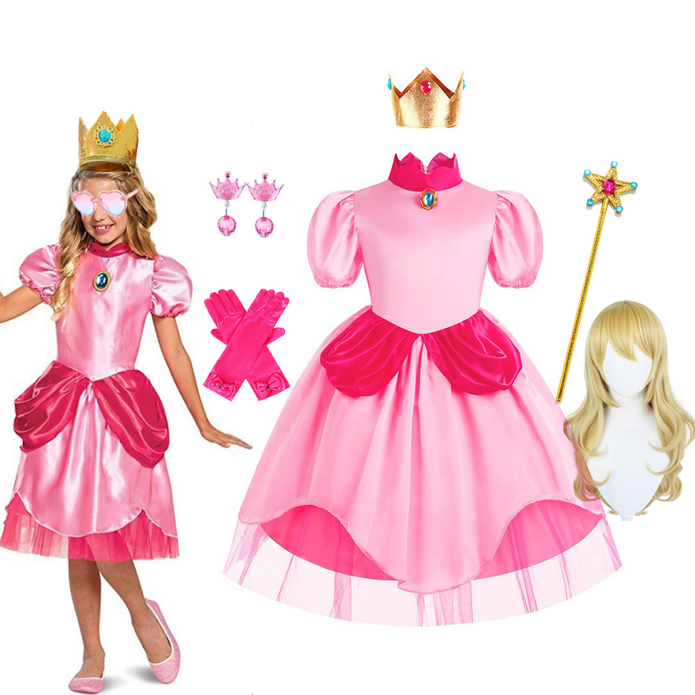 Summer Clothing For Kids Girls - 복숭아 의상 어린이 생일 공주 드레스