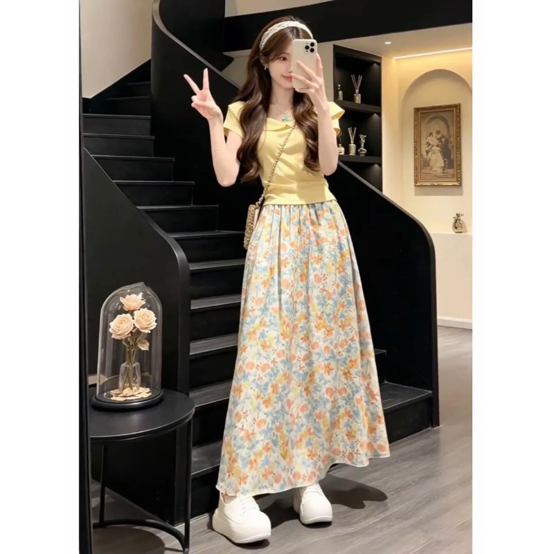 Summer Clothing In Japan - 일본 한국 여성용 스위트 슬림 반팔