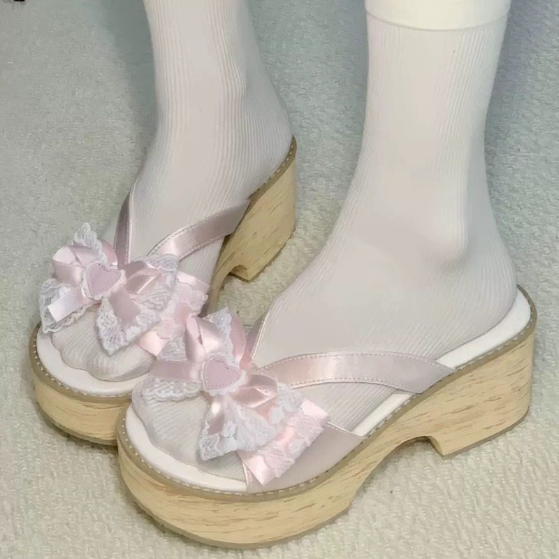 Summer Clothing For Petite Women - 스윗 보우 우드 그레인 두꺼운 바닥