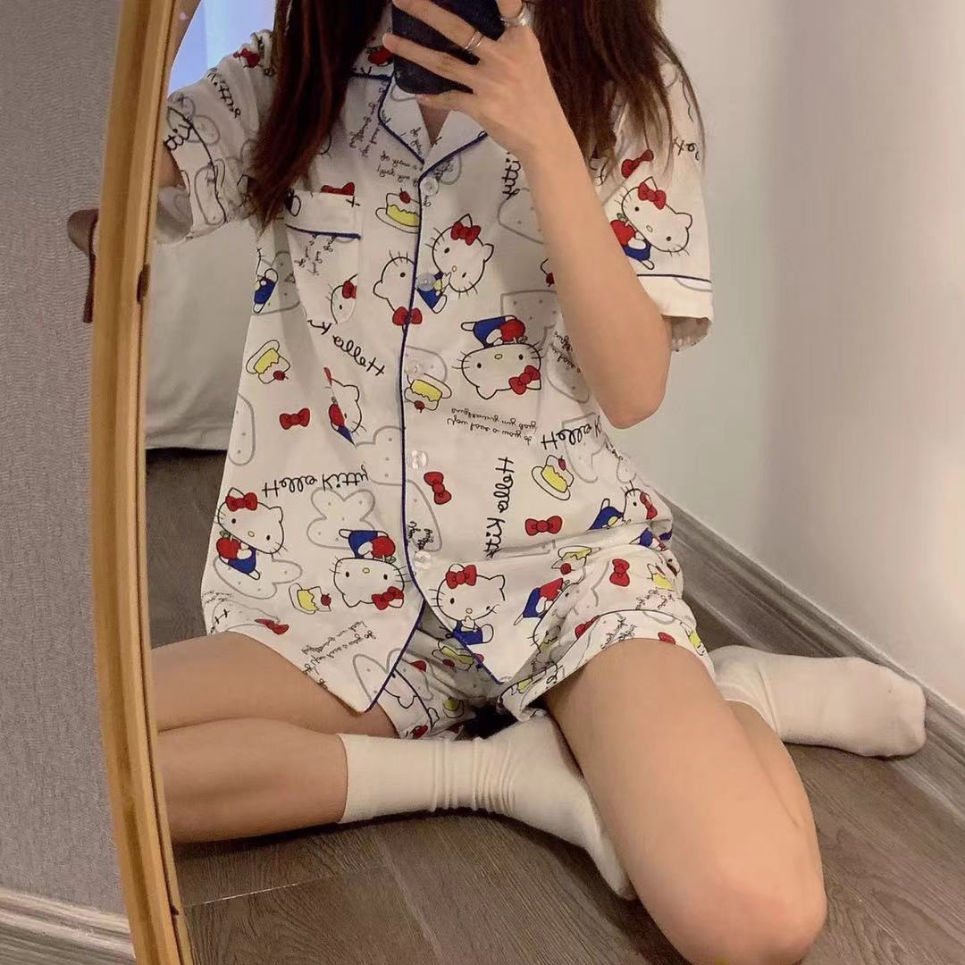 Summer House Clothing - Sanrio Sleepwear 여성용 여름 가디건 반팔