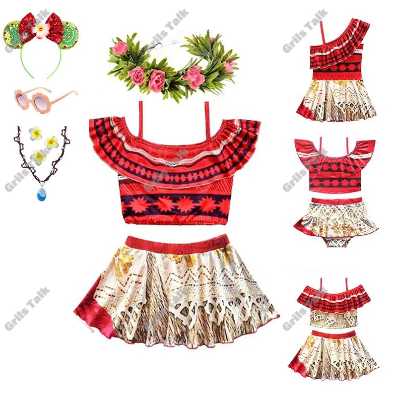 Summer Clothing For Girls - 여름 요정 공주 모아나 코스프레 수영복