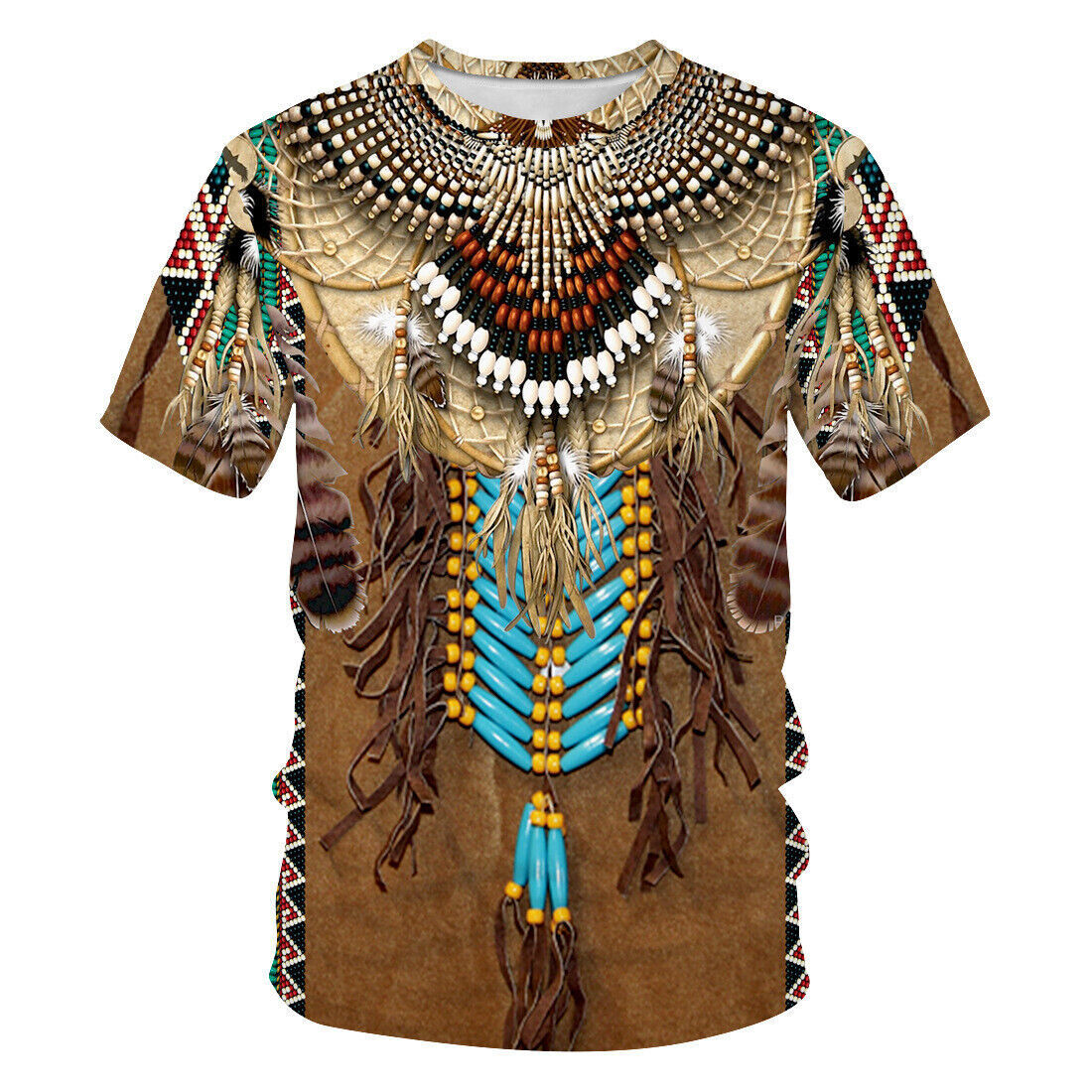 Indian Summer Vintage Clothing - 인도 민족 스타일 3D 프린트 티셔츠