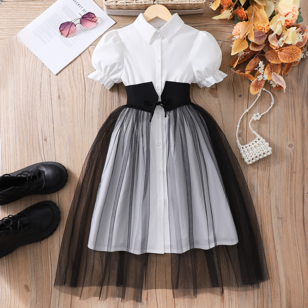 8-12세 여아 여름 블랙 앤 화이트 반팔 원피스 심플 - Summer Clothing For Teen Girls 리뷰 및 가격