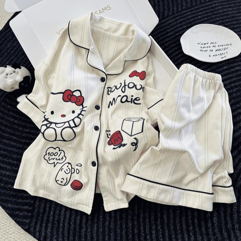 한국 패션 여성 반팔 반바지 잠옷 여름 청소년 루즈핏  - Summer House Clothing 리뷰 및 가격