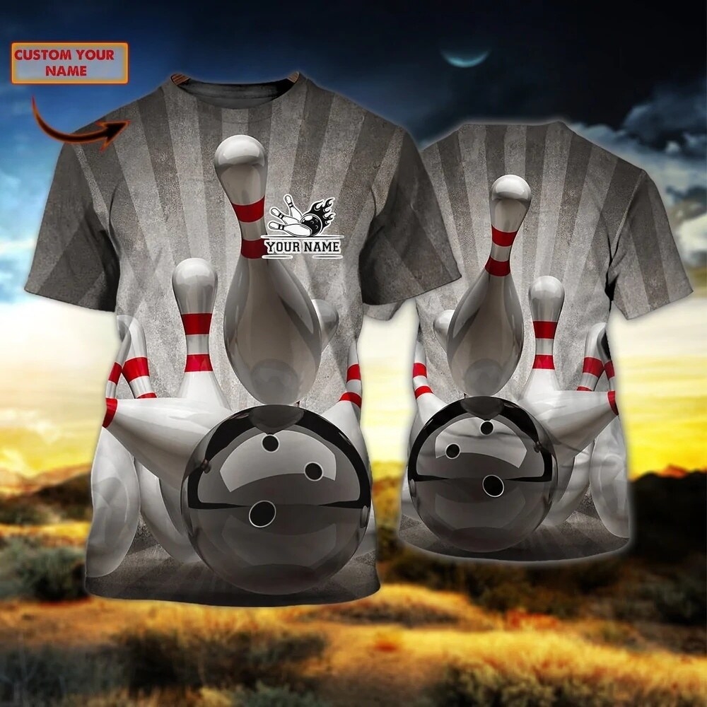 볼링 맞춤형 남성 티셔츠 3D 인쇄 맞춤형 이름 캐주얼 - Summer Clothing Names 리뷰 및 가격