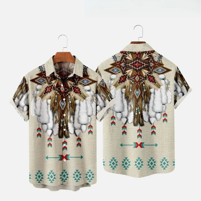 인도 민족 스타일 3D 프린트 비치 셔츠, 남성 여성  - Indian Summer Vintage Clothing 리뷰 및 가격
