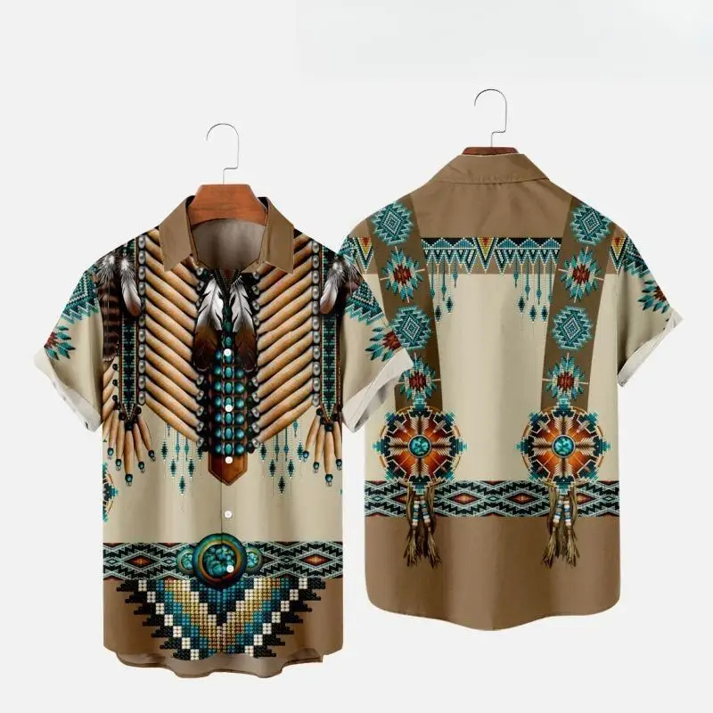 인도 민족 스타일 3D 프린트 비치 셔츠, 남성 여성  - Indian Summer Vintage Clothing 리뷰 및 가격
