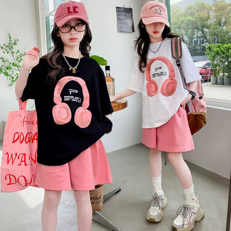 여름 소녀 티셔츠 세트 새로운 어린이 짧은 소매 탑 + - Summer Clothing For Teen Girls 리뷰 및 가격