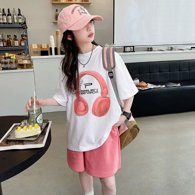 여름 소녀 티셔츠 세트 새로운 어린이 짧은 소매 탑 + - Summer Clothing For Teen Girls 리뷰 및 가격