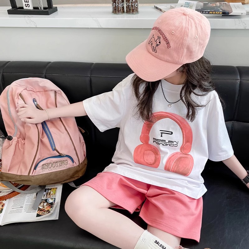 여름 소녀 티셔츠 세트 새로운 어린이 짧은 소매 탑 + - Summer Clothing For Teen Girls 리뷰 및 가격