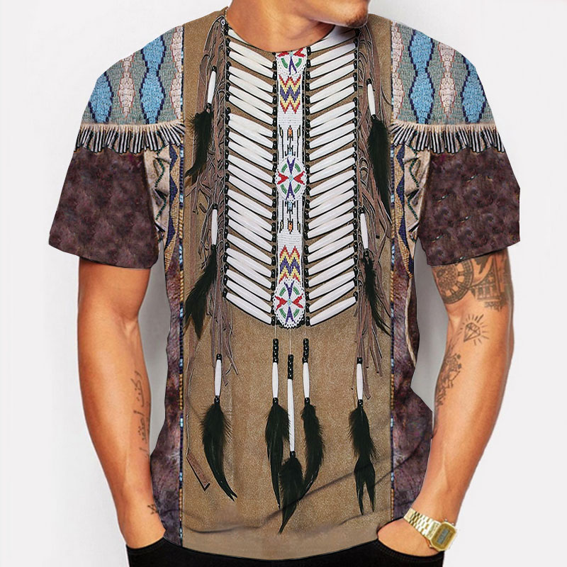 인도 티셔츠 민족 스타일 3D 프린트 스트리트웨어 남녀 - Indian Summer Vintage Clothing 리뷰 및 가격