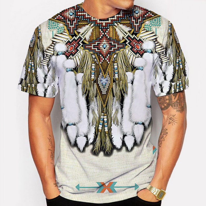 인도 티셔츠 민족 스타일 3D 프린트 스트리트웨어 남녀 - Indian Summer Vintage Clothing 리뷰 및 가격