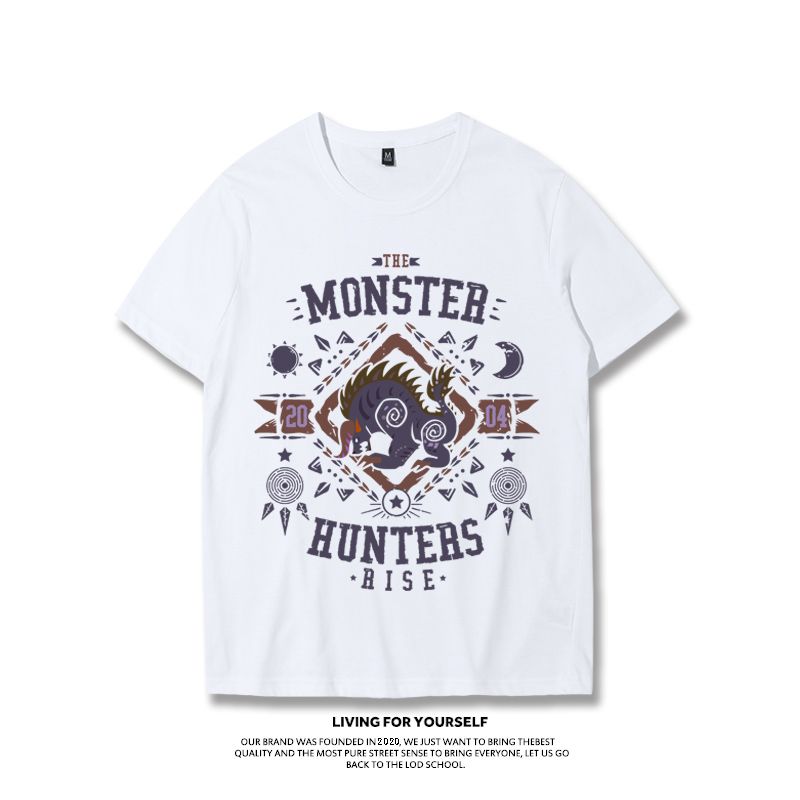 Monster Rise 협업 티셔츠 반팔 남성용 게임  - Summer Games Clothing Brand 리뷰 및 가격