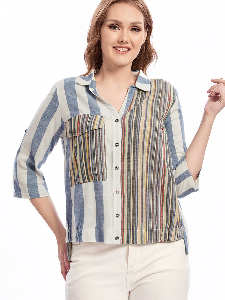 플러스 사이즈 짠 옷깃 셔츠, 여성 의류 - Summer Clothing Plus Size Women 리뷰 및 가격