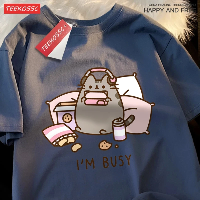 헤드폰을 쓰고 게임을 하는 바쁜 고양이 남자 티셔츠 고 - Summer Games Clothing Brand 리뷰 및 가격