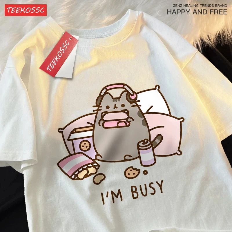 헤드폰을 쓰고 게임을 하는 바쁜 고양이 남자 티셔츠 고 - Summer Games Clothing Brand 리뷰 및 가격