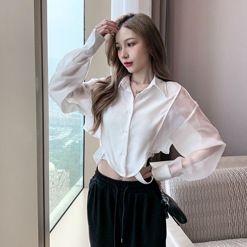 여성용 레트로 시크 패치워크 디자인 셔츠, 섹시하고 우 - Crop Blouse Linen 리뷰 및 가격