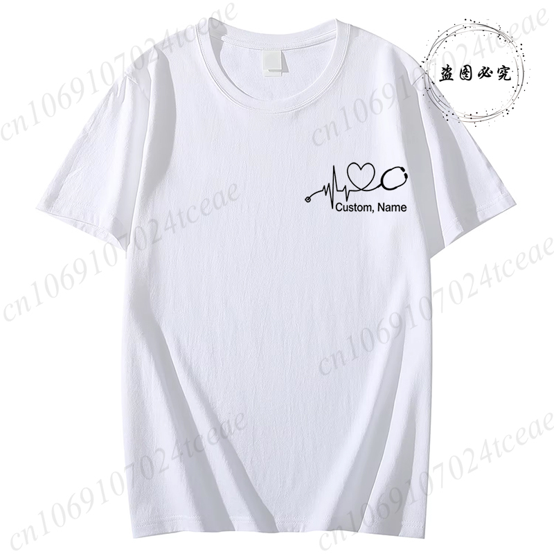 사용자 정의 이름 간호사 셔츠 청진기 심장 박동 RN  - Summer Clothing Names 리뷰 및 가격