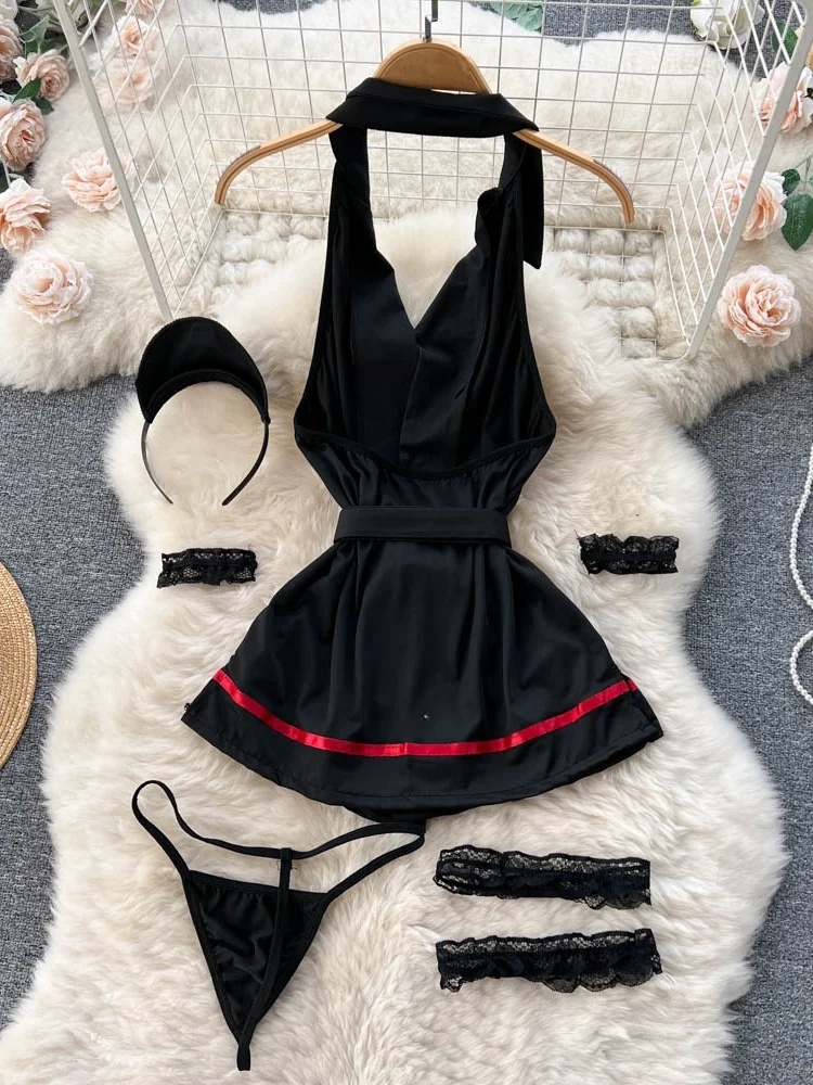 에로틱 패션 섹시 홀터 란제리 드레스 여름 V넥 빈티지 - Summer Clothing For Petite Women 리뷰 및 가격