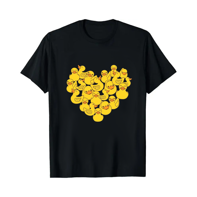 여성 캐주얼 반팔 라운드 넥 티셔츠 귀여운 노란색 오리 - Soft Summer Yellow Clothing 리뷰 및 가격