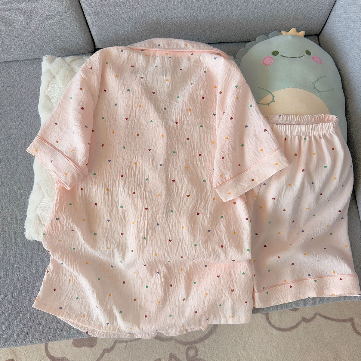 여성용 프린트 폴카 도트 코튼 잠옷 세트 반팔 탑과 반 - Summer Clothing For Petite Women 리뷰 및 가격