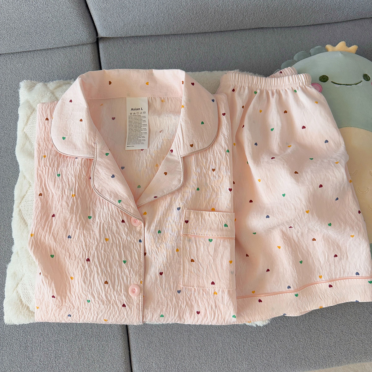 여성용 프린트 폴카 도트 코튼 잠옷 세트 반팔 탑과 반 - Summer Clothing For Petite Women 리뷰 및 가격