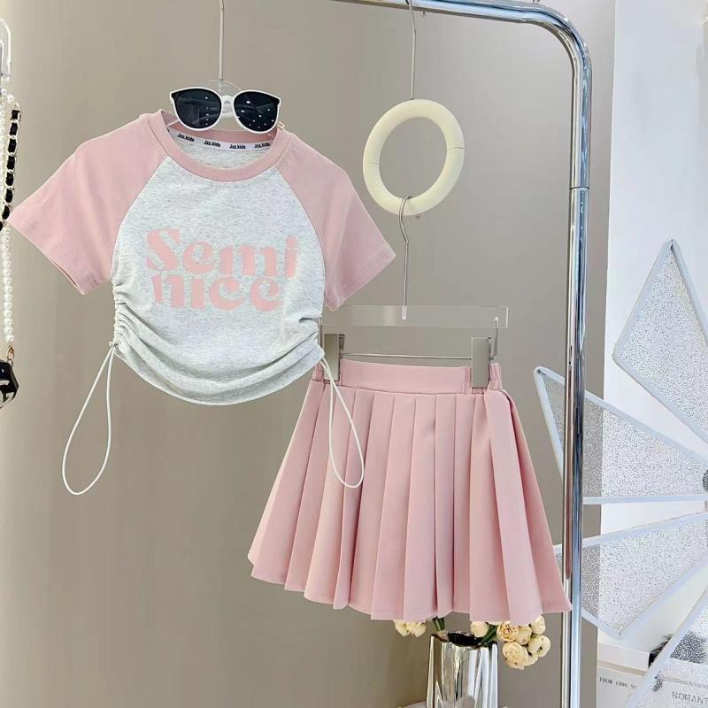 키즈 여아 반팔 상의 주름 스커트 투피스 세트 아동 레 - Summer Clothing For Teen Girls 리뷰 및 가격