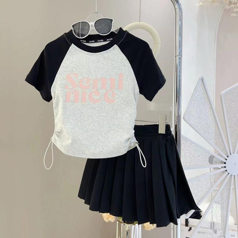 키즈 여아 반팔 상의 주름 스커트 투피스 세트 아동 레 - Summer Clothing For Teen Girls 리뷰 및 가격