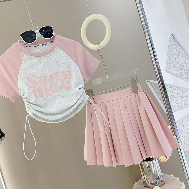 키즈 여아 반팔 상의 주름 스커트 투피스 세트 아동 레 - Summer Clothing For Teen Girls 리뷰 및 가격