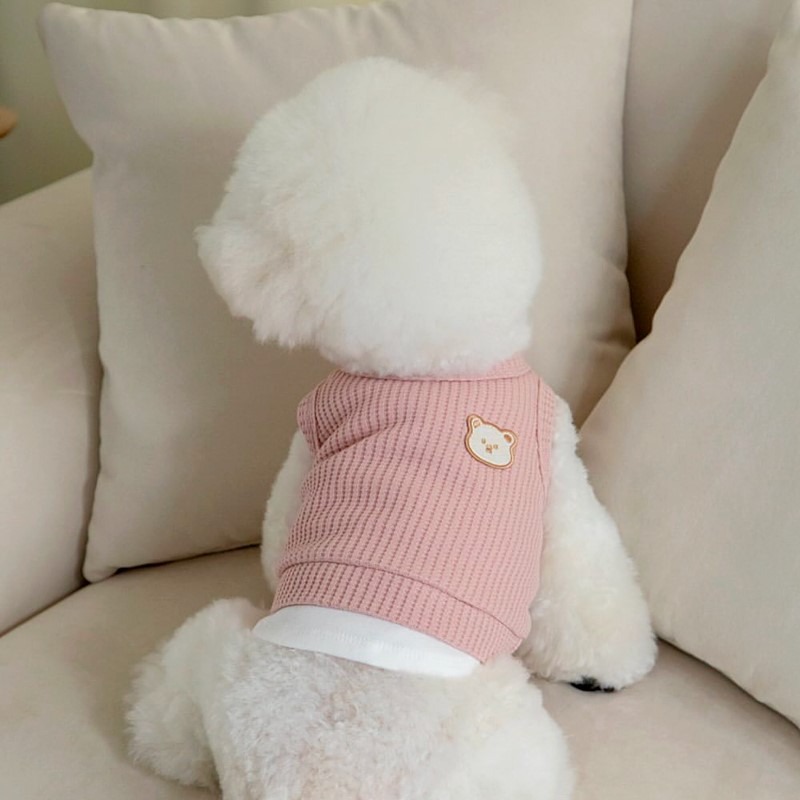 노란색 와플 애완 동물 옷 여름 통기성 강아지 조끼 작 - Soft Summer Yellow Clothing 리뷰 및 가격