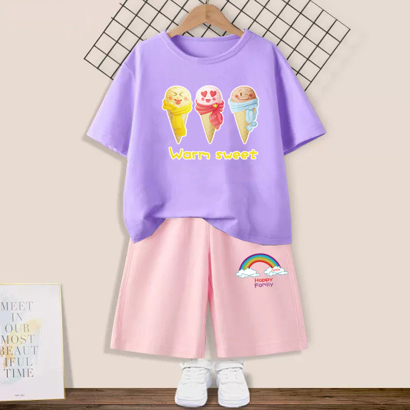 여름 키즈 여자 2Pcs 복장 세트 복숭아 주스 티셔츠 - Summer Clothing For Teen Girls 리뷰 및 가격