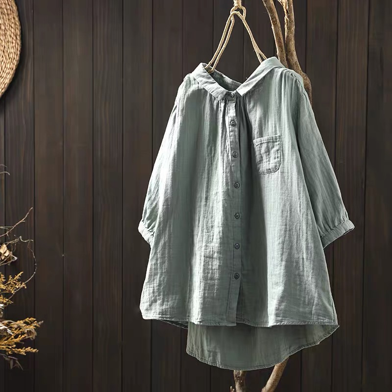 플러스 사이즈 여성 의류 일본 스타일 면사 핑크 블루  - Summer Clothing In Japan 리뷰 및 가격