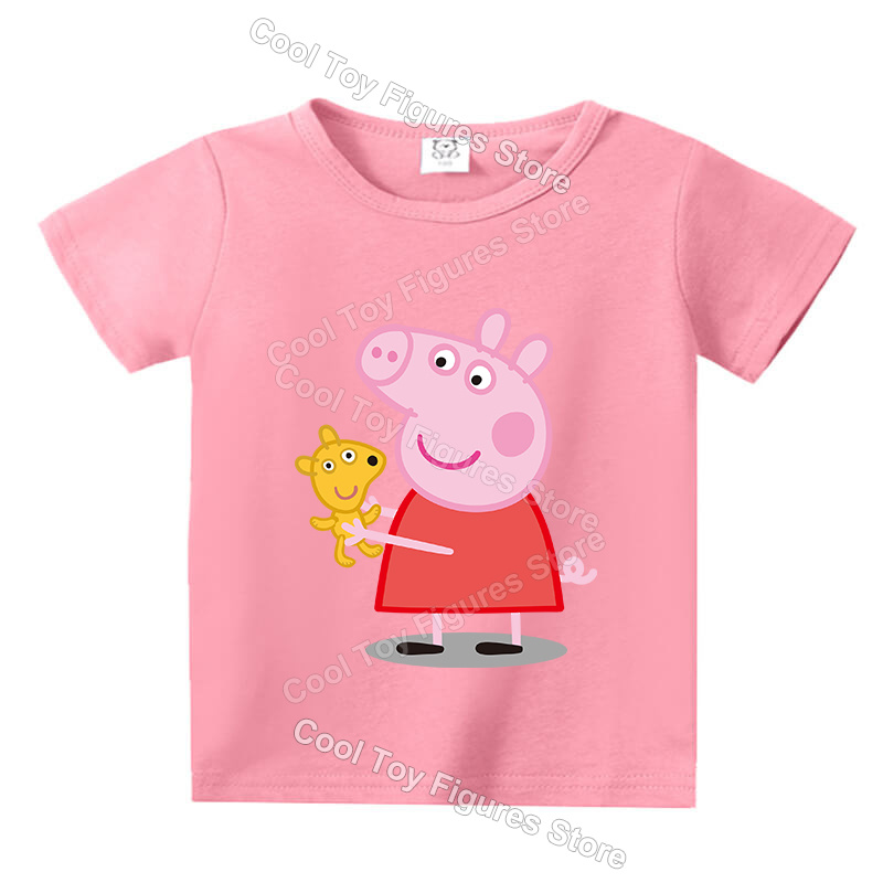Peppas Pig 시리즈 티셔츠 반팔 여름 통기성 캐 - Summer Clothing Gifts 리뷰 및 가격