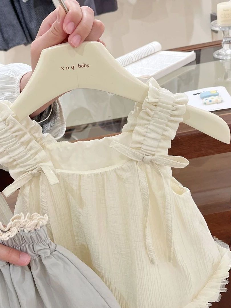 여아 여름 캐주얼 의상 나무 프린트 러플 스트랩 베스트 - Summer Clothing Online 리뷰 및 가격