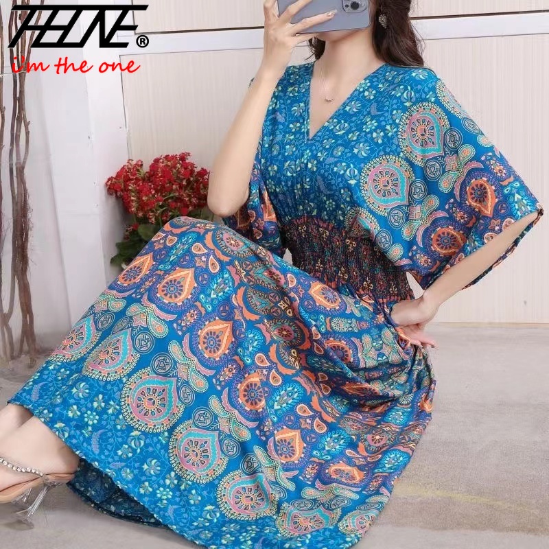 여성 드레스 여름 2024 맥시 롱 프린트 인도 보헤미 - Indian Summer Vintage Clothing 리뷰 및 가격