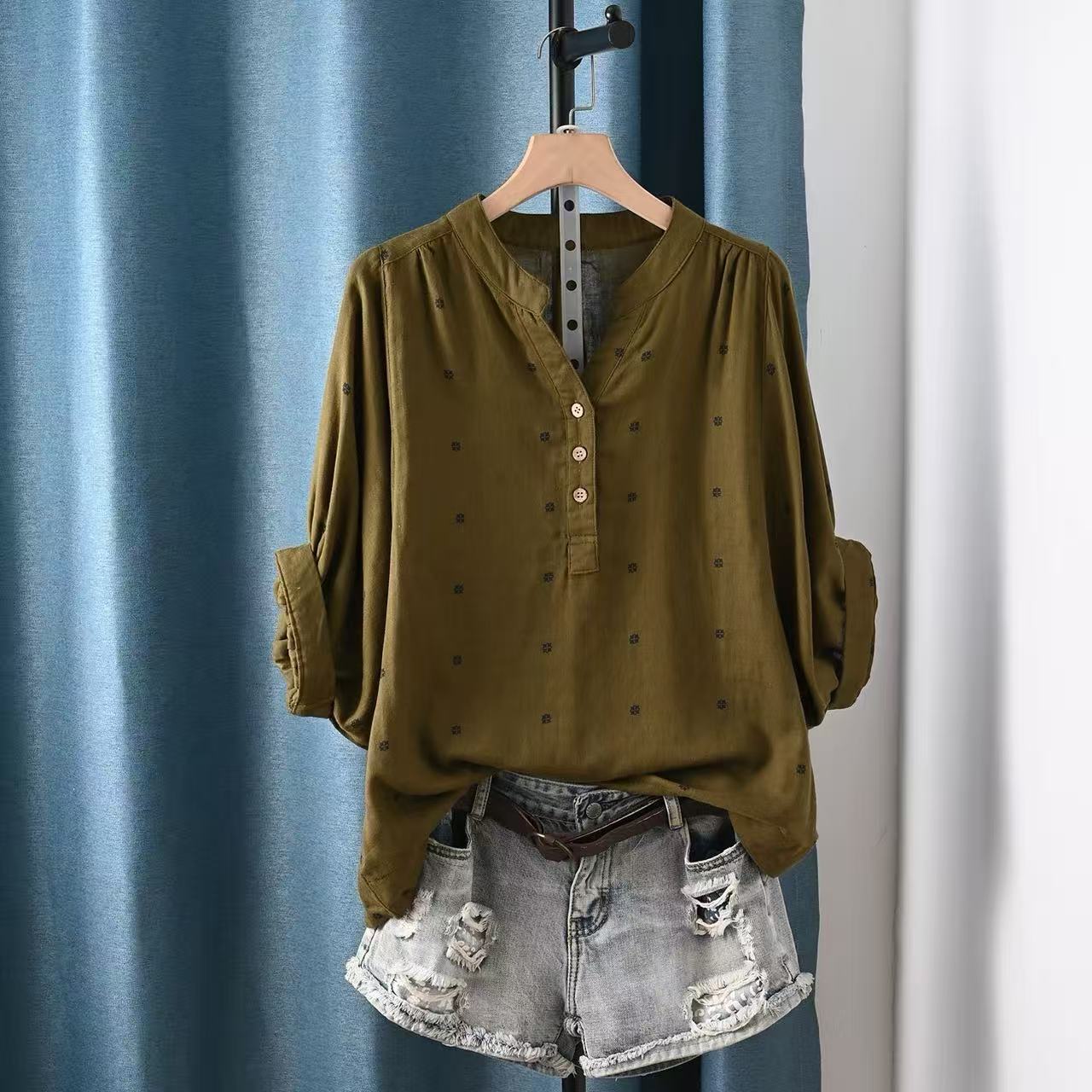 2026 여성 블라우스 일본산 면사 폴카 도트 셔츠 & - Summer Clothing In Japan 리뷰 및 가격
