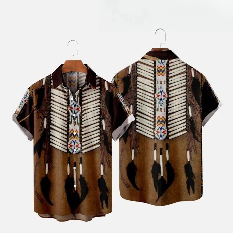 인도 민족 스타일 3D 인쇄 비치 셔츠 남성 여성 패션 - Indian Summer Vintage Clothing 리뷰 및 가격
