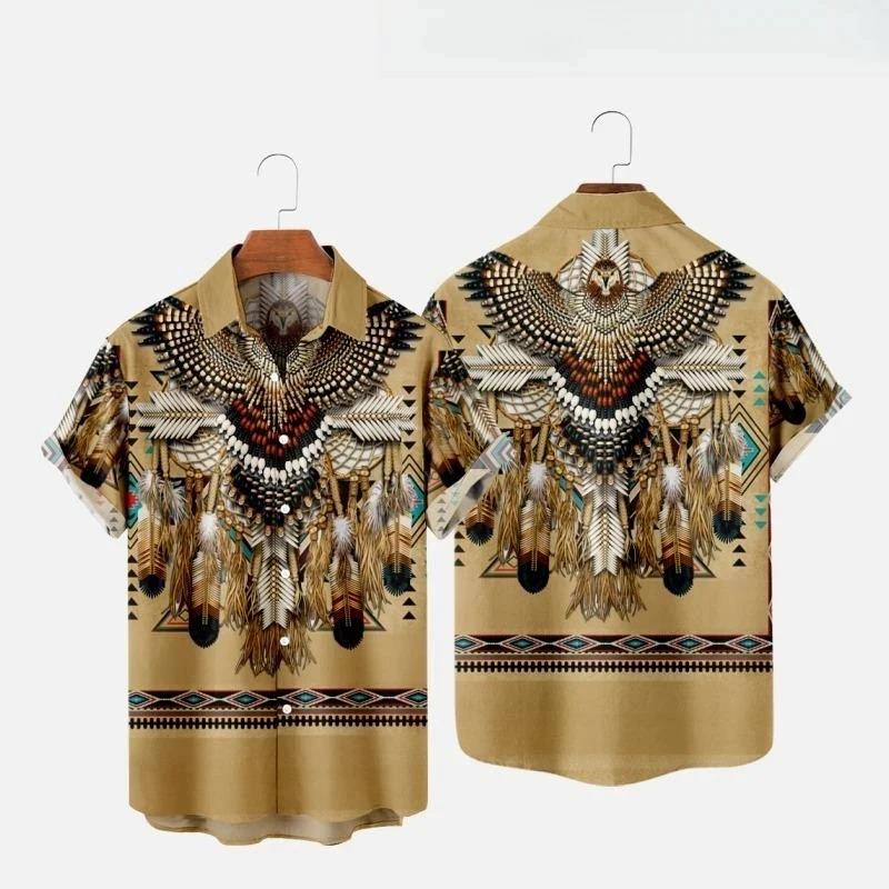 인도 민족 스타일 3D 인쇄 비치 셔츠 남성 여성 패션 - Indian Summer Vintage Clothing 리뷰 및 가격