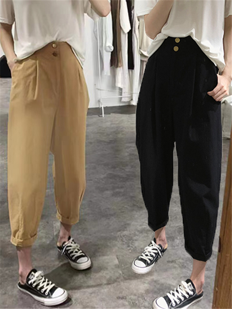 하이웨이스트 슬리밍 캐주얼 하란 팬츠 여성 의류 9부  - Summer Clothing Label 리뷰 및 가격