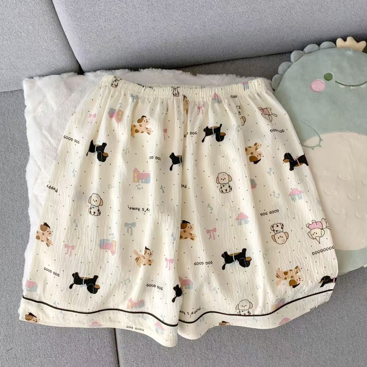 강아지 무늬가 있는 여성용 여름 얇은 잠옷, 반팔 반바 - Summer Clothing For Petite Women 리뷰 및 가격