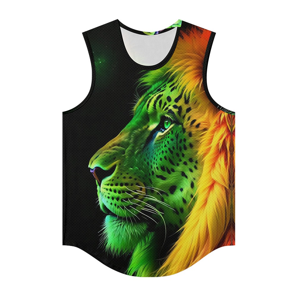 남성 조끼 트렌디 한 아우라 사자 동물 프린트 통기성  - Summer Clothing Essentials Men 리뷰 및 가격