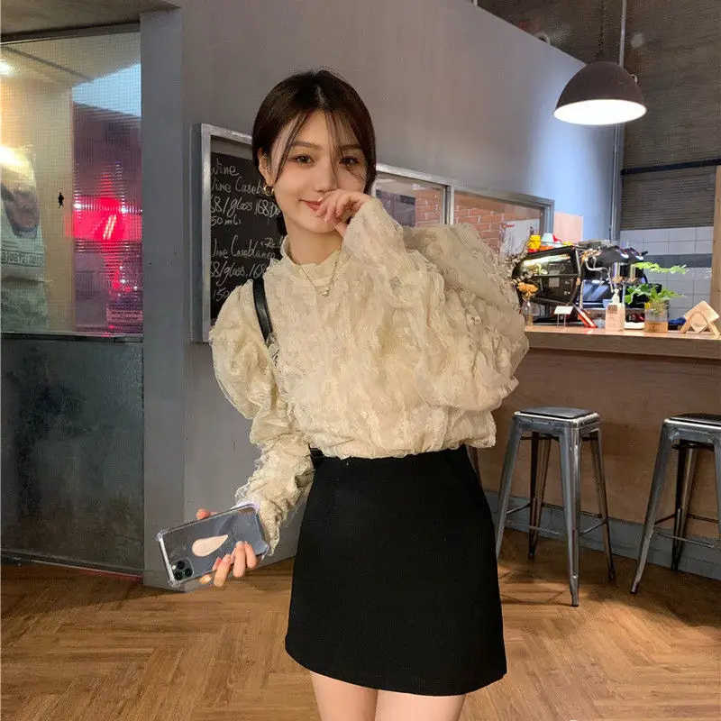 여성용 빈티지 블라우스, 프렌치 스타일 레이스 프린트  - Crop Blouse Linen 리뷰 및 가격