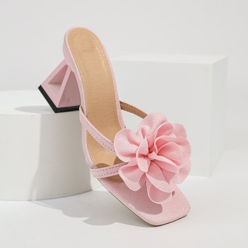 여성용 3D 꽃 장식 샌들 삼각형 컷아웃 하이힐 샌들  - Summer Clothing For Petite Women 리뷰 및 가격